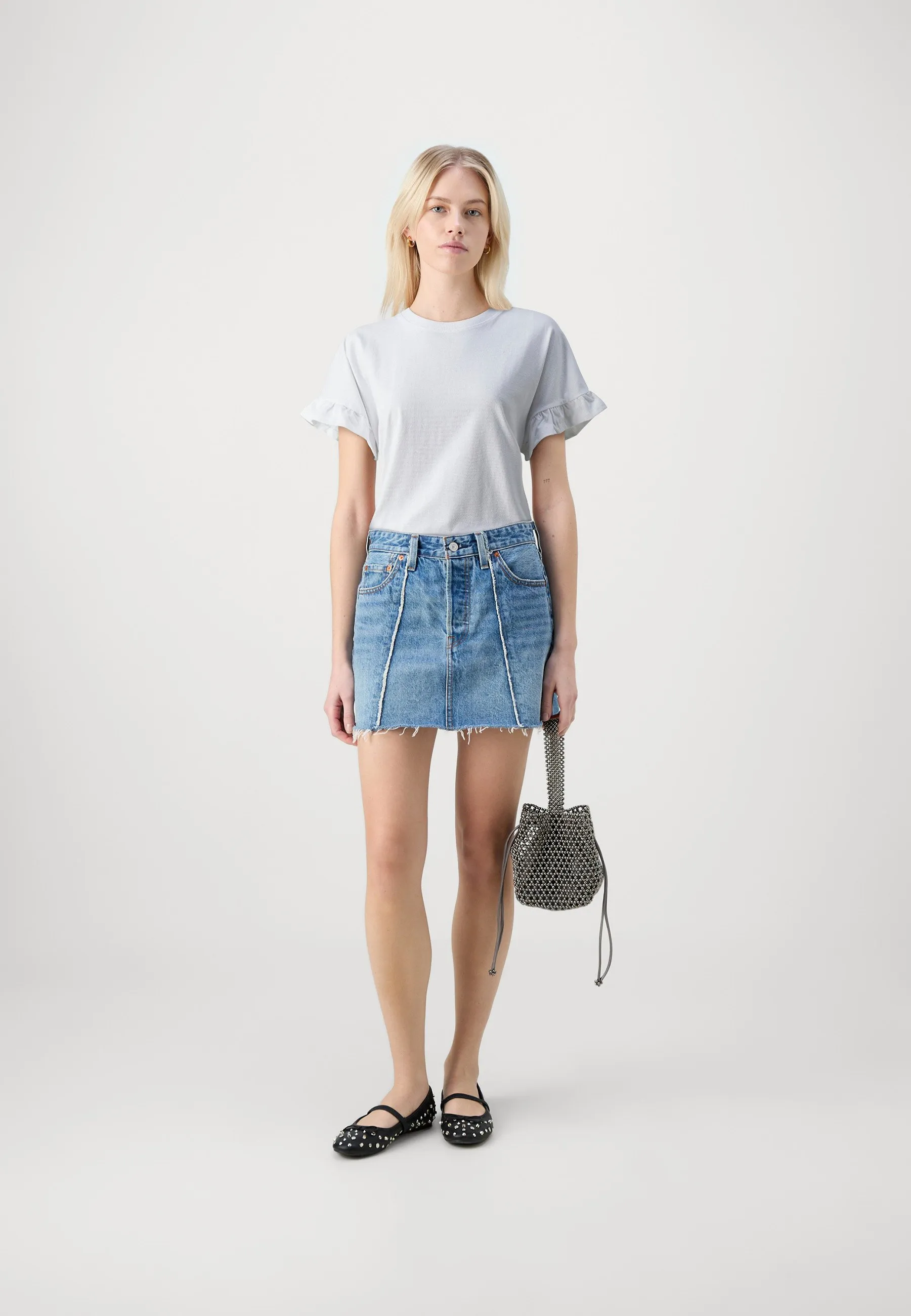 SLFCECILIEE FRILL TEE - T-shirt con stampa