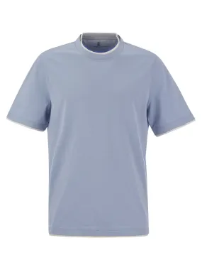 Slim fit crew-neck T-shirt in lightweight cotton jersey