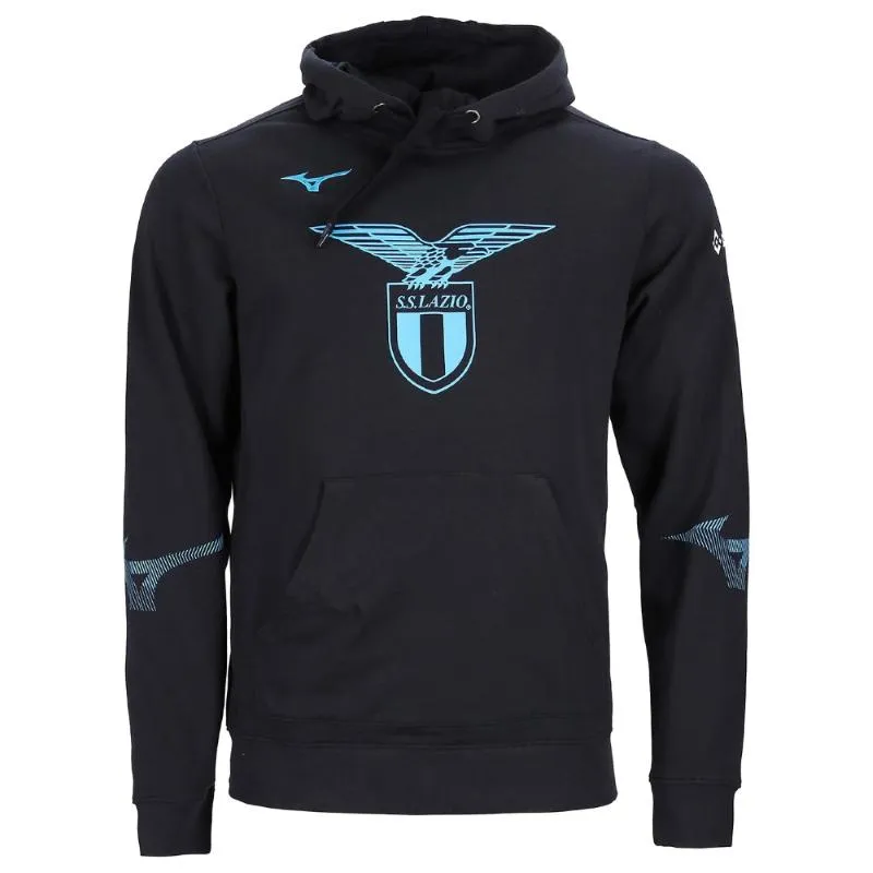 SS LAZIO MIZUNO FELPA CON CAPPUCCIO LOGO NERA 2022/23