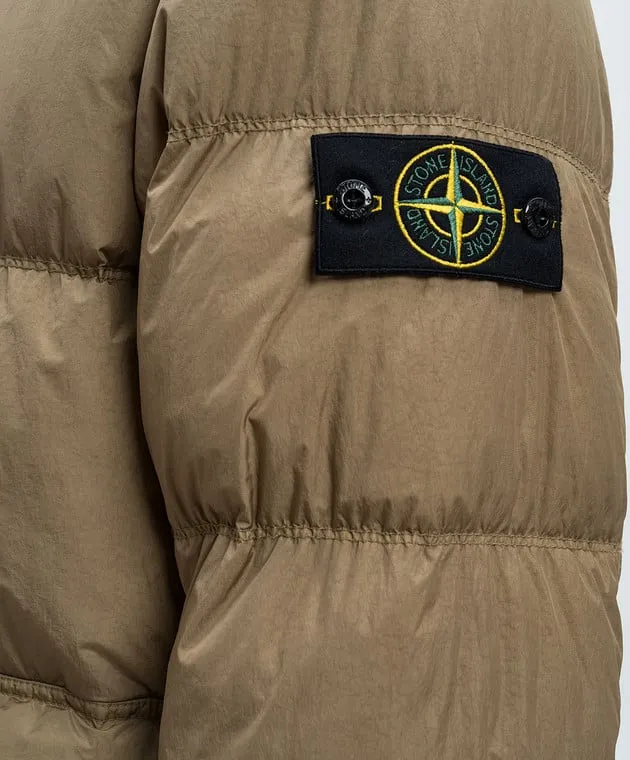 Stone Island Piumino marrone con logo 811540723