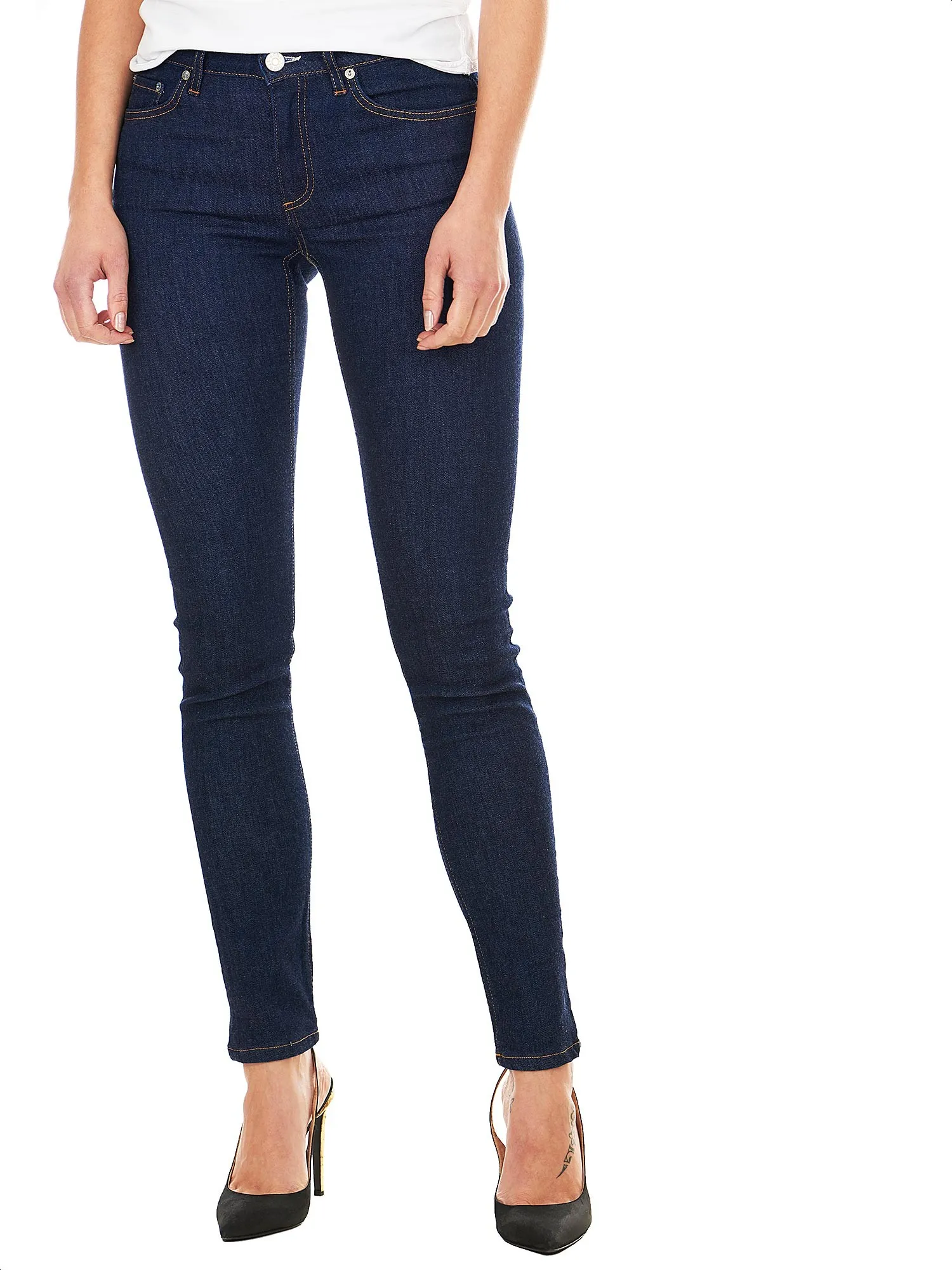 Stretch jeans in light washed blue denim