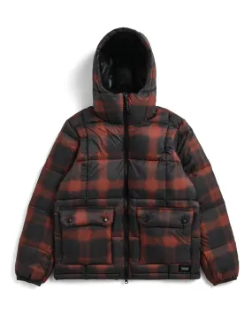 TAION Piumino Mountain con Cappuccio Black/Red Check