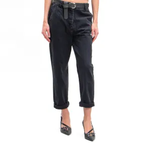 Tensione in-Jeans baggy con cintura - nero