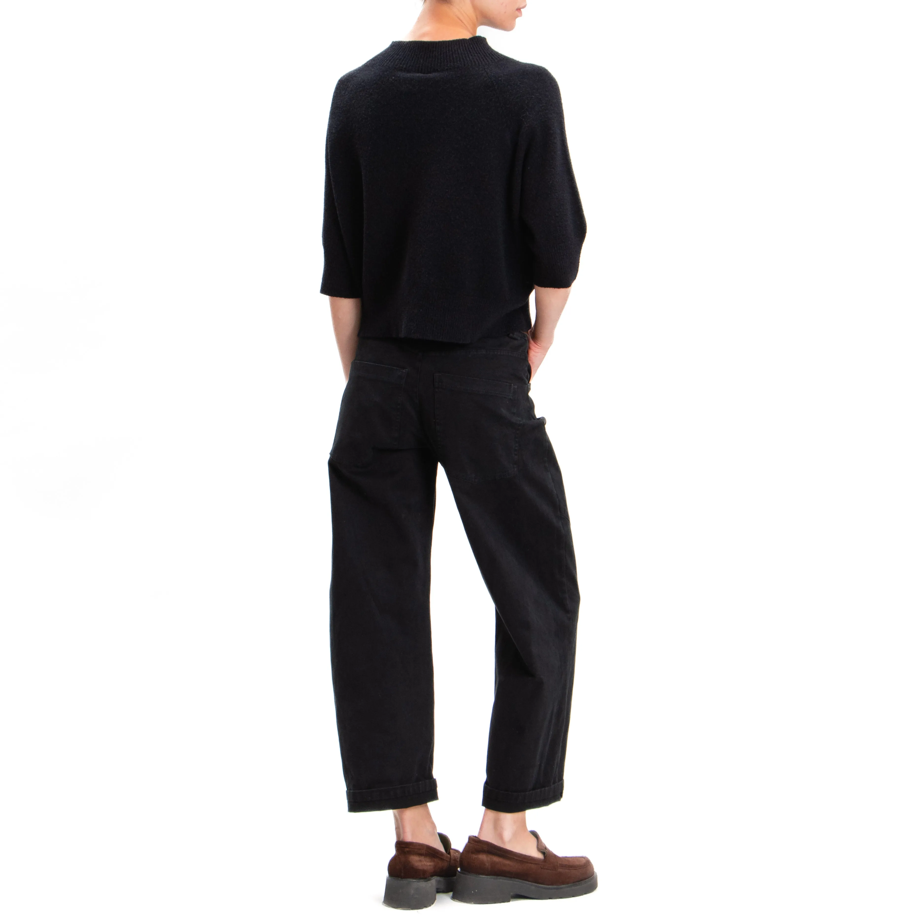 Tensione in-Pantalone carrot con cintura - nero