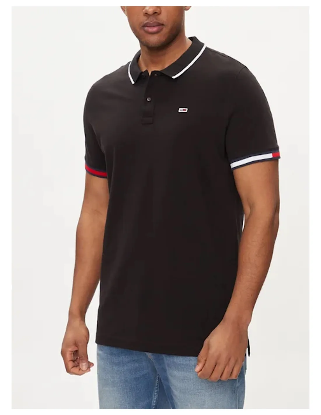 TOMMY JEANS POLO UOMO SLIM FLAG CUFFS