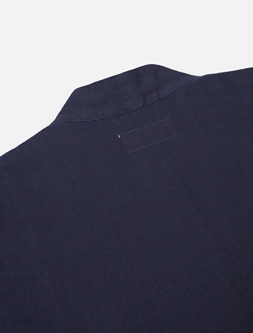 Universal Works Tie Front Jacket In Indigo Herringbone Denim