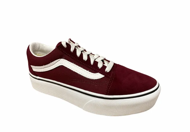 Vans adult sneakers shoe with wedge Old Skool Platform VN0A3B3U5U71 burgundy white