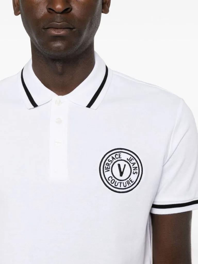 versace jeans couture Polo logo ricamato