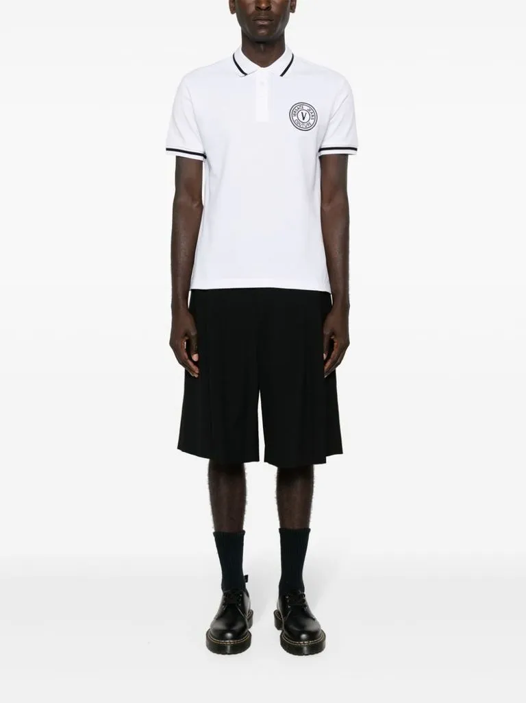 versace jeans couture Polo logo ricamato