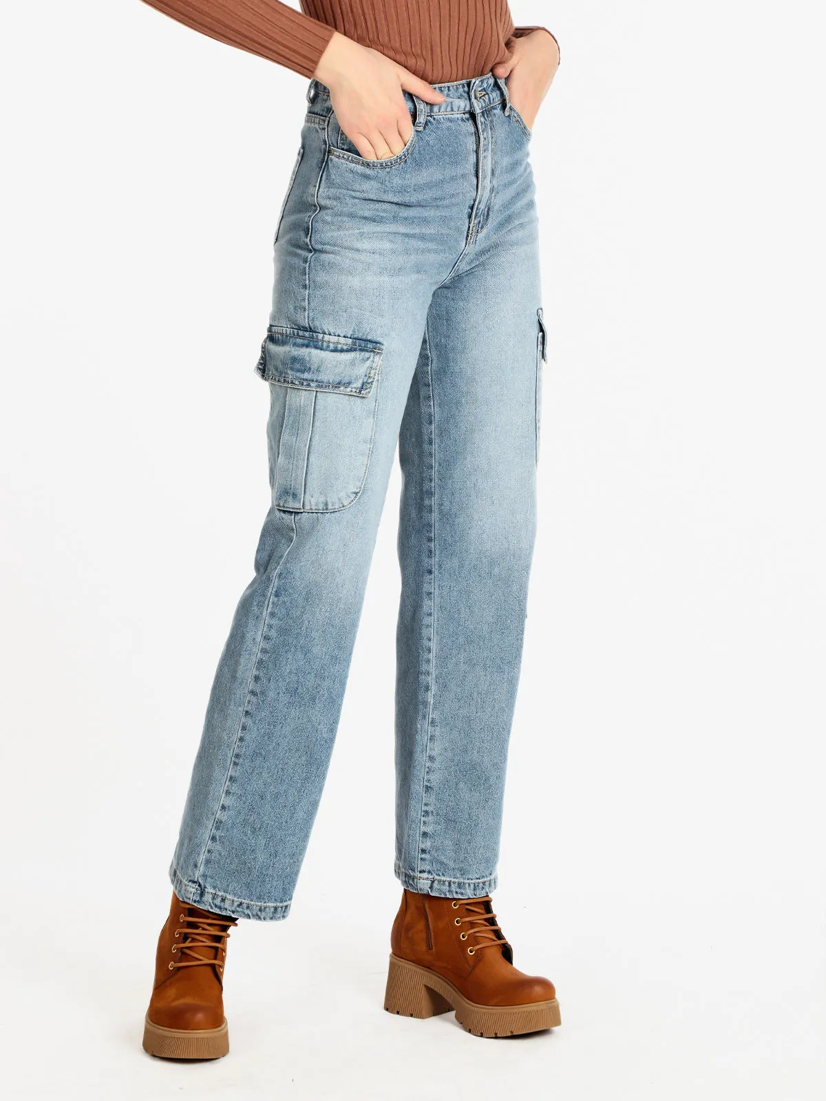 Water Jeans Jean large femme avec grandes poches