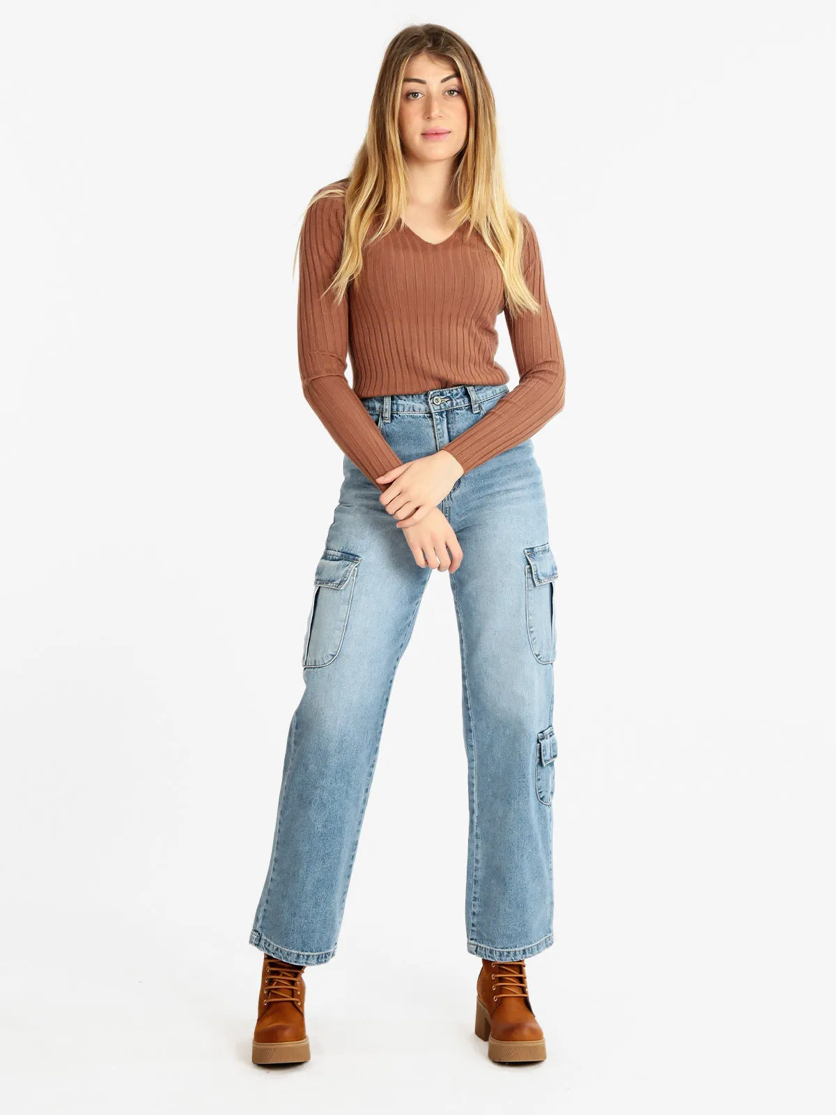 Water Jeans Jean large femme avec grandes poches