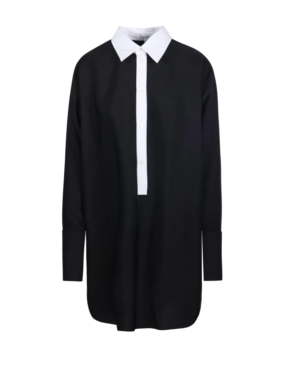 WOMAN LOEWE BLACK VISCOSE SHIRT DRESS